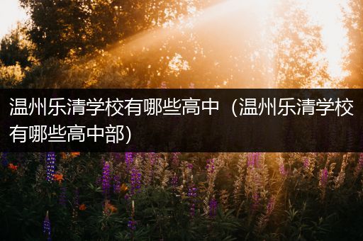 温州乐清学校有哪些高中（温州乐清学校有哪些高中部）