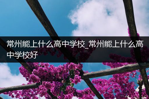 常州能上什么高中学校_常州能上什么高中学校好