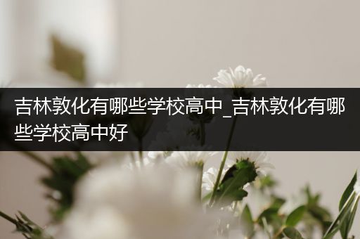 吉林敦化有哪些学校高中_吉林敦化有哪些学校高中好