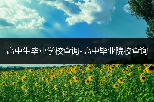 高中生毕业学校查询-高中毕业院校查询