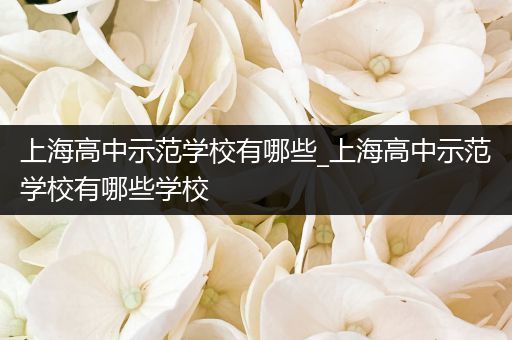 上海高中示范学校有哪些_上海高中示范学校有哪些学校