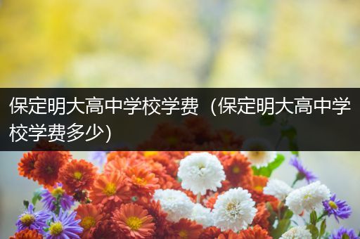 保定明大高中学校学费（保定明大高中学校学费多少）