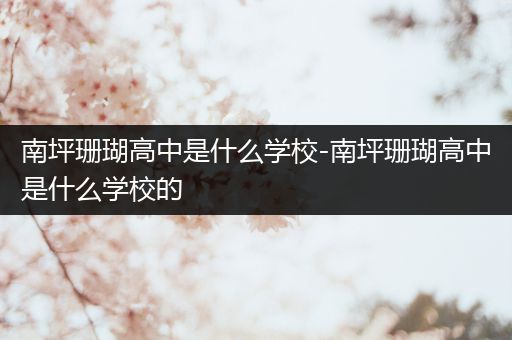 南坪珊瑚高中是什么学校-南坪珊瑚高中是什么学校的