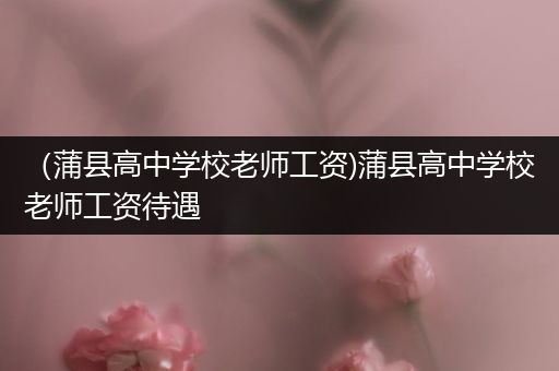 （蒲县高中学校老师工资)蒲县高中学校老师工资待遇