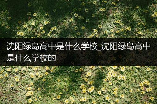 沈阳绿岛高中是什么学校_沈阳绿岛高中是什么学校的