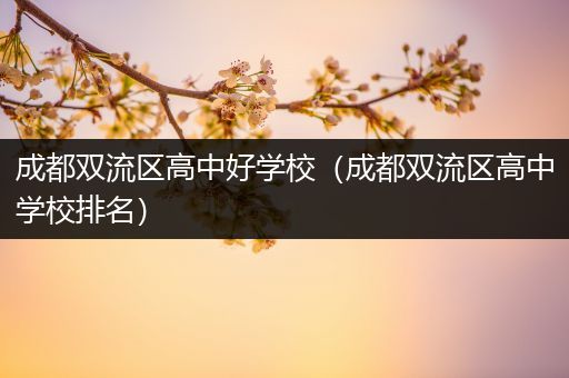 成都双流区高中好学校（成都双流区高中学校排名）