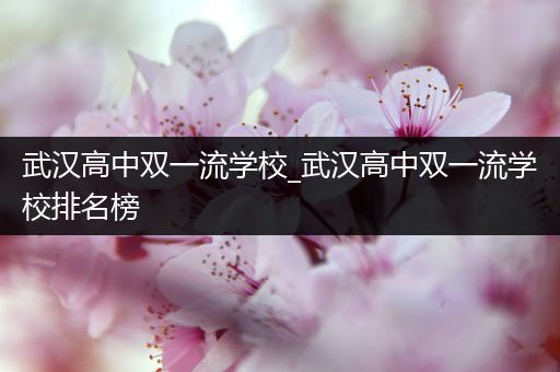 武汉高中双一流学校_武汉高中双一流学校排名榜