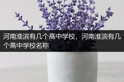 河南淮滨有几个高中学校，河南淮滨有几个高中学校名称