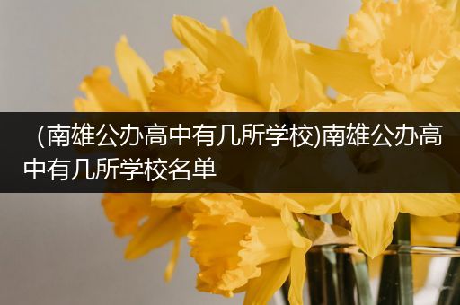 （南雄公办高中有几所学校)南雄公办高中有几所学校名单