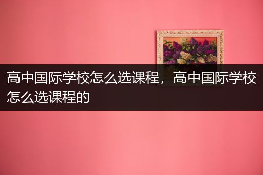 高中国际学校怎么选课程，高中国际学校怎么选课程的