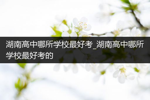 湖南高中哪所学校最好考_湖南高中哪所学校最好考的