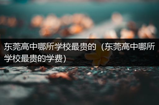 东莞高中哪所学校最贵的（东莞高中哪所学校最贵的学费）