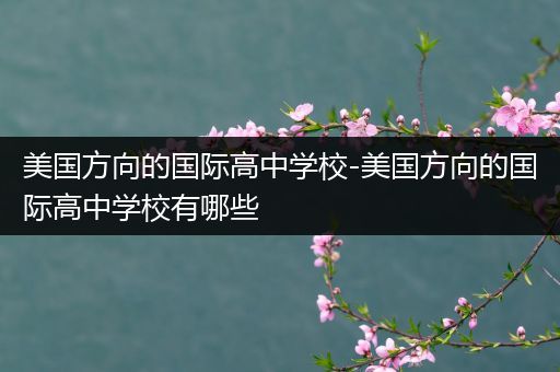 美国方向的国际高中学校-美国方向的国际高中学校有哪些