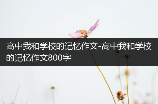 高中我和学校的记忆作文-高中我和学校的记忆作文800字