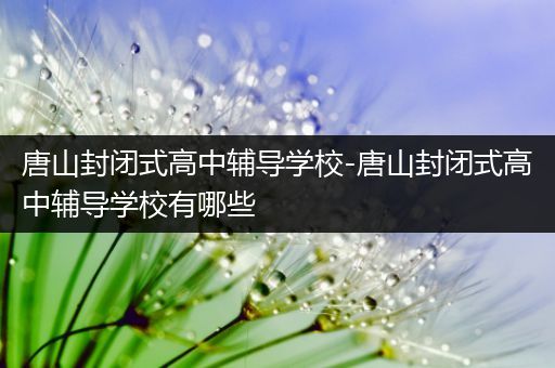 唐山封闭式高中辅导学校-唐山封闭式高中辅导学校有哪些