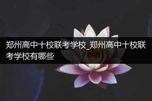 郑州高中十校联考学校_郑州高中十校联考学校有哪些