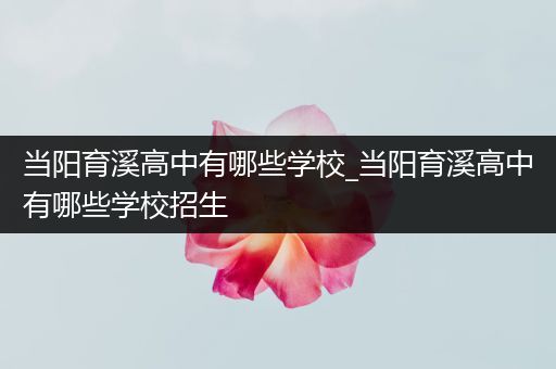 当阳育溪高中有哪些学校_当阳育溪高中有哪些学校招生