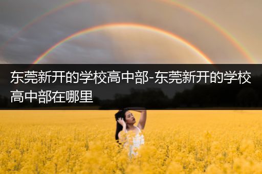 东莞新开的学校高中部-东莞新开的学校高中部在哪里