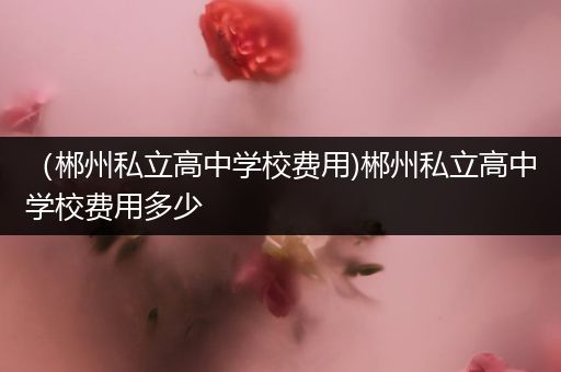 （郴州私立高中学校费用)郴州私立高中学校费用多少