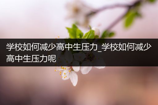 学校如何减少高中生压力_学校如何减少高中生压力呢