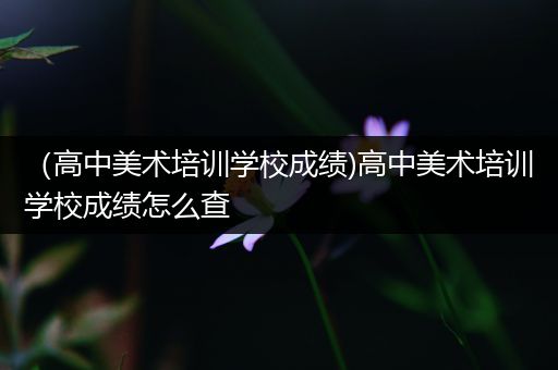 （高中美术培训学校成绩)高中美术培训学校成绩怎么查