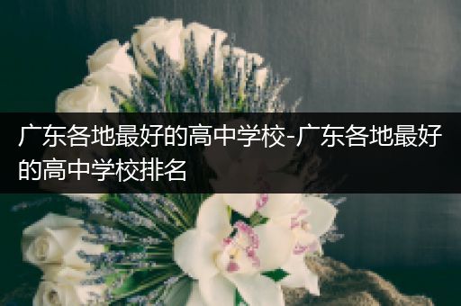 广东各地最好的高中学校-广东各地最好的高中学校排名