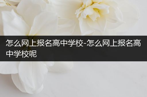 怎么网上报名高中学校-怎么网上报名高中学校呢