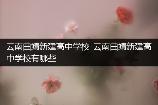 云南曲靖新建高中学校-云南曲靖新建高中学校有哪些