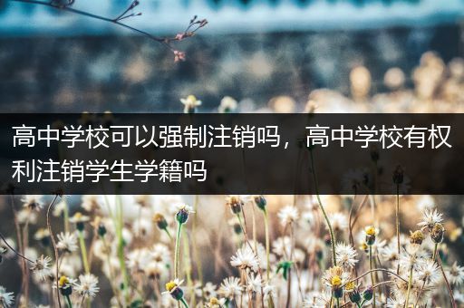 高中学校可以强制注销吗，高中学校有权利注销学生学籍吗