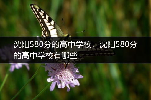 沈阳580分的高中学校，沈阳580分的高中学校有哪些