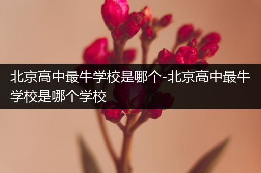 北京高中最牛学校是哪个-北京高中最牛学校是哪个学校