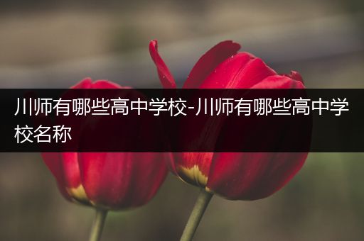 川师有哪些高中学校-川师有哪些高中学校名称
