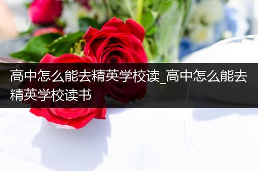 高中怎么能去精英学校读_高中怎么能去精英学校读书