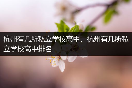 杭州有几所私立学校高中，杭州有几所私立学校高中排名