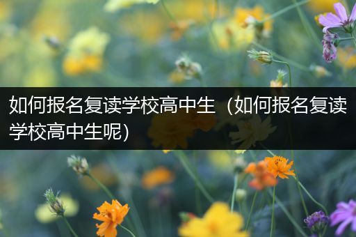 如何报名复读学校高中生（如何报名复读学校高中生呢）