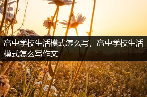 高中学校生活模式怎么写，高中学校生活模式怎么写作文