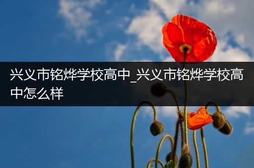 兴义市铭烨学校高中_兴义市铭烨学校高中怎么样