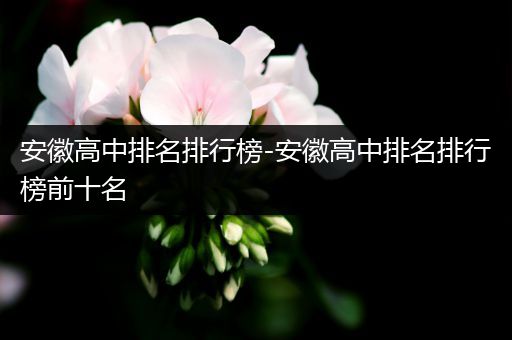 安徽高中排名排行榜-安徽高中排名排行榜前十名