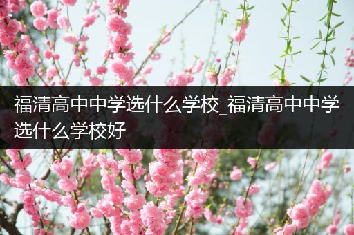 福清高中中学选什么学校_福清高中中学选什么学校好