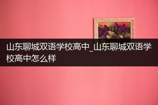 山东聊城双语学校高中_山东聊城双语学校高中怎么样
