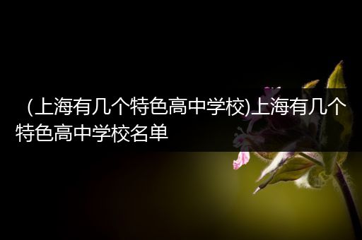 （上海有几个特色高中学校)上海有几个特色高中学校名单