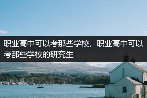 职业高中可以考那些学校，职业高中可以考那些学校的研究生