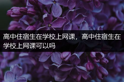 高中住宿生在学校上网课，高中住宿生在学校上网课可以吗