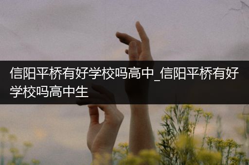 信阳平桥有好学校吗高中_信阳平桥有好学校吗高中生