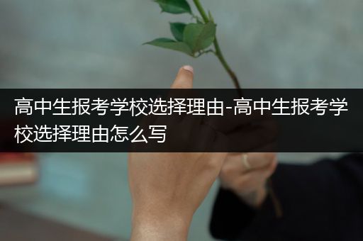 高中生报考学校选择理由-高中生报考学校选择理由怎么写