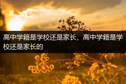 高中学籍是学校还是家长，高中学籍是学校还是家长的