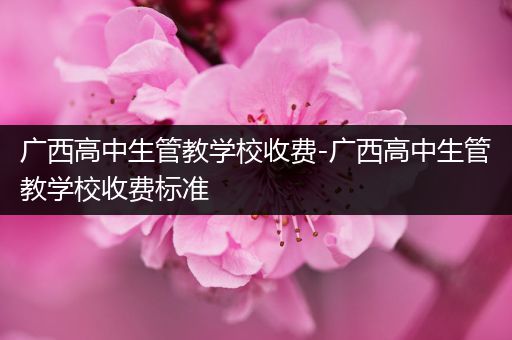 广西高中生管教学校收费-广西高中生管教学校收费标准