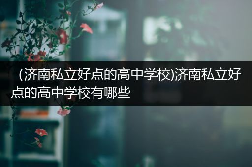 （济南私立好点的高中学校)济南私立好点的高中学校有哪些