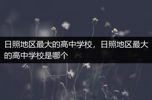 日照地区最大的高中学校，日照地区最大的高中学校是哪个