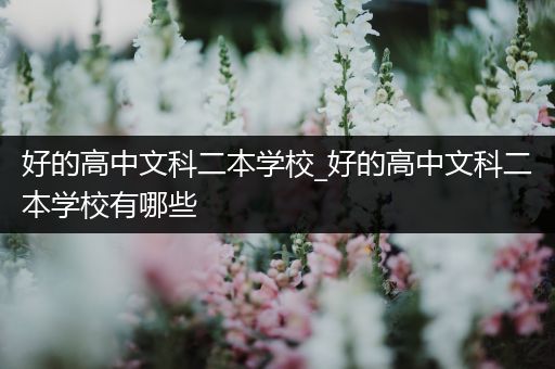 好的高中文科二本学校_好的高中文科二本学校有哪些
